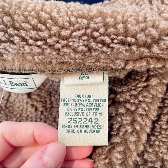 NWT L.L. Bean Faux Fur Brown Jacket Size XL - Picture 12 of 14